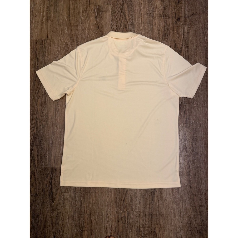 Greg Norman Play Dry Mens m Pale Yellow Short Sleeve Golf Polo Shirt Shark Logo - Picture 5 of 9